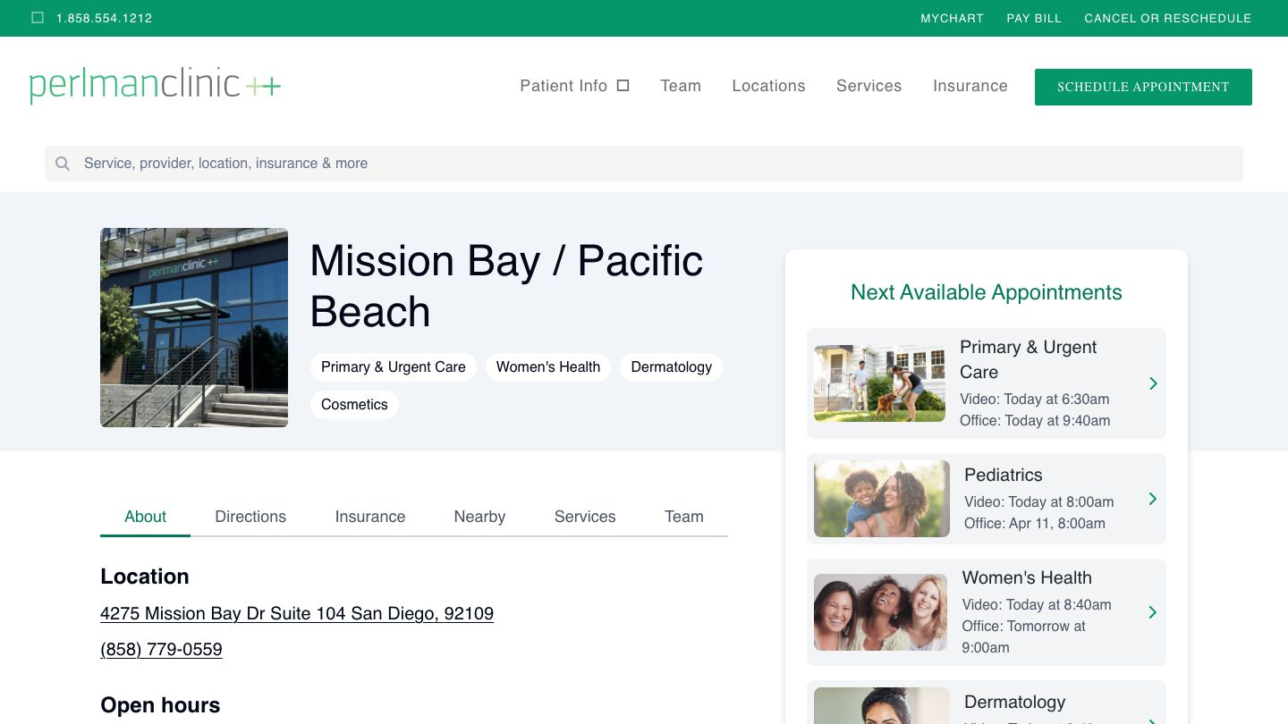 Perlman Clinic Mission Bay / Pacific Beach