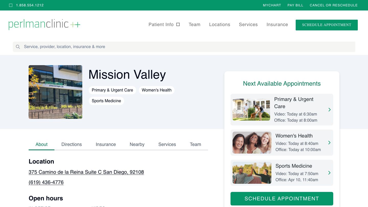 Perlman Clinic Mission Valley