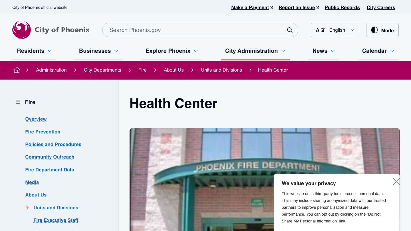 Phoenix Fire Dept Health Center