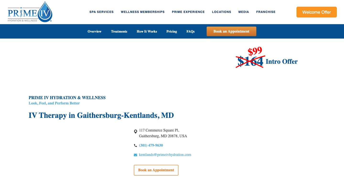 Prime IV Hydration & Wellness - Gaithersburg - Kentlands