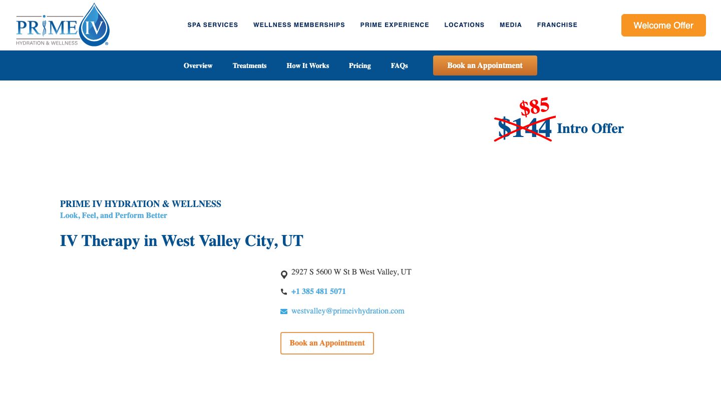 Prime IV Hydration & Wellness - West Valley City, UT