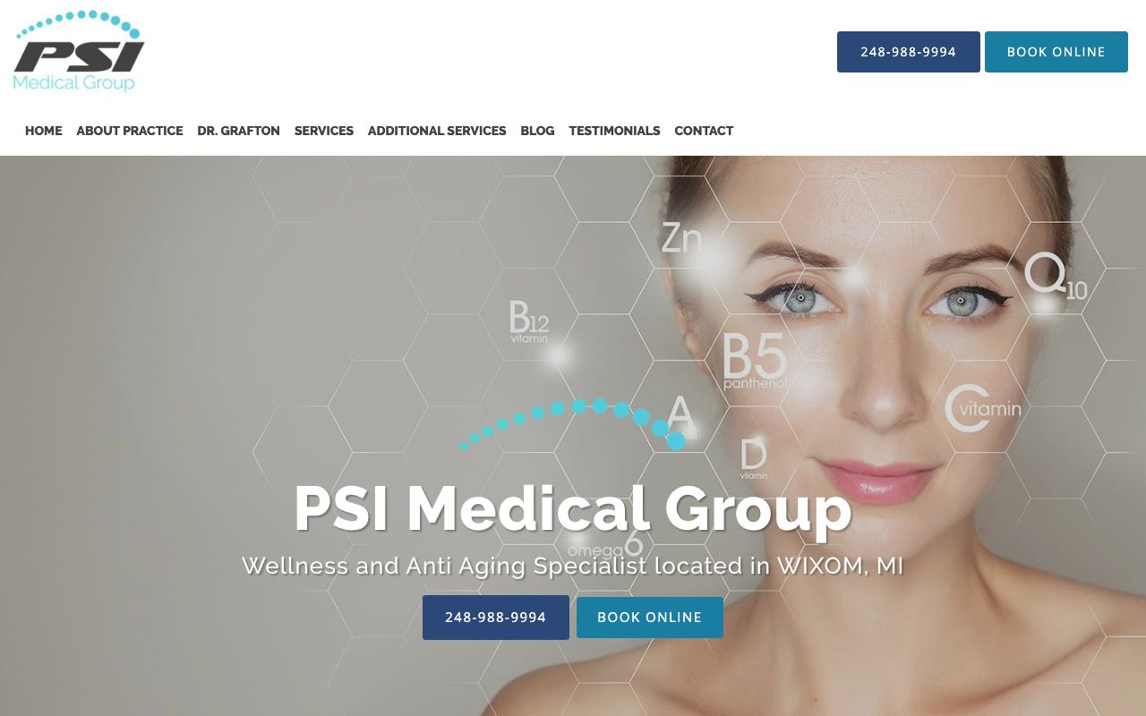 PSI Medical Group website screenshot