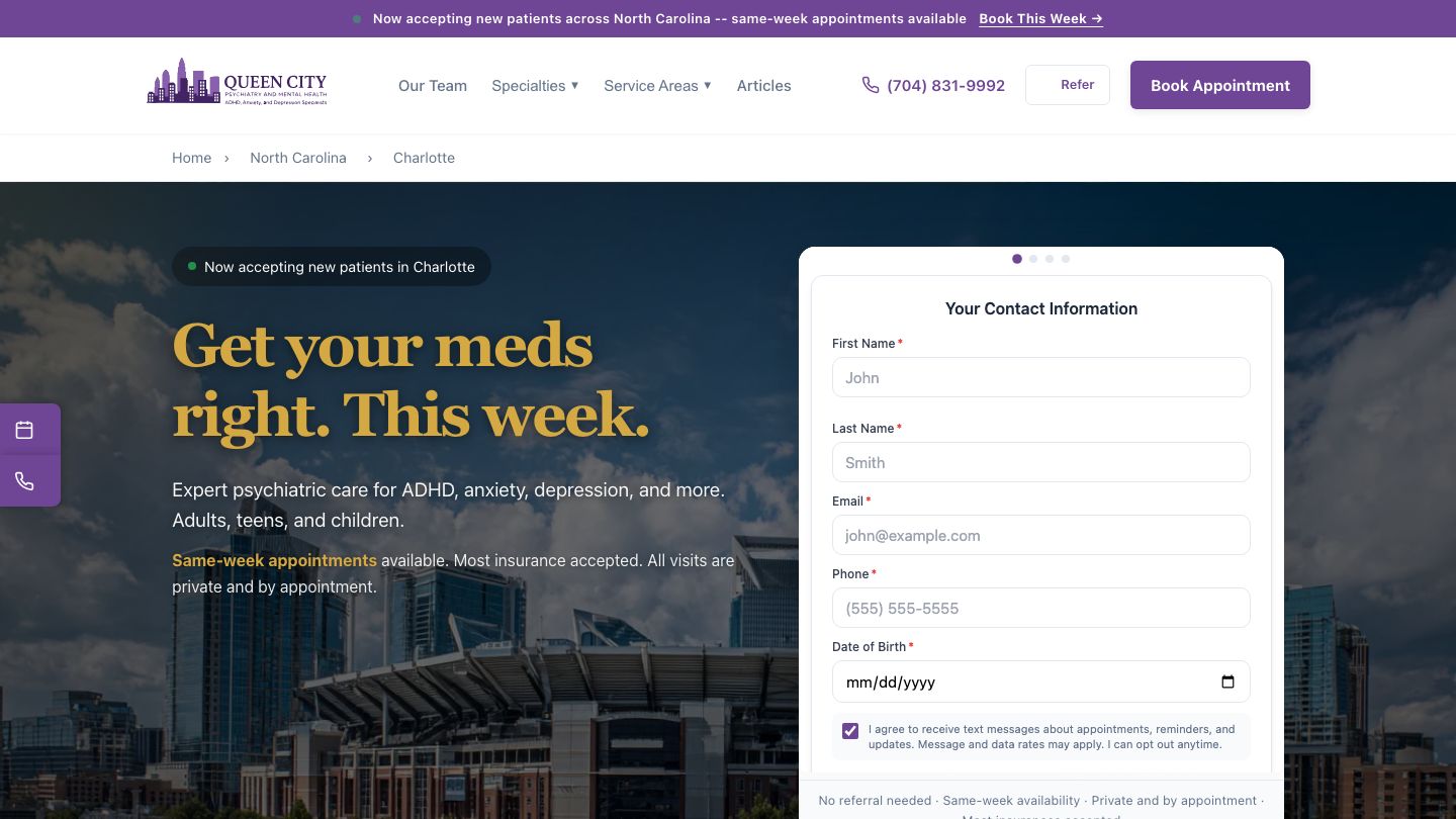 Queen City Psychiatry and Mental Health: ADHD, Anxiety, and Depression Specialists