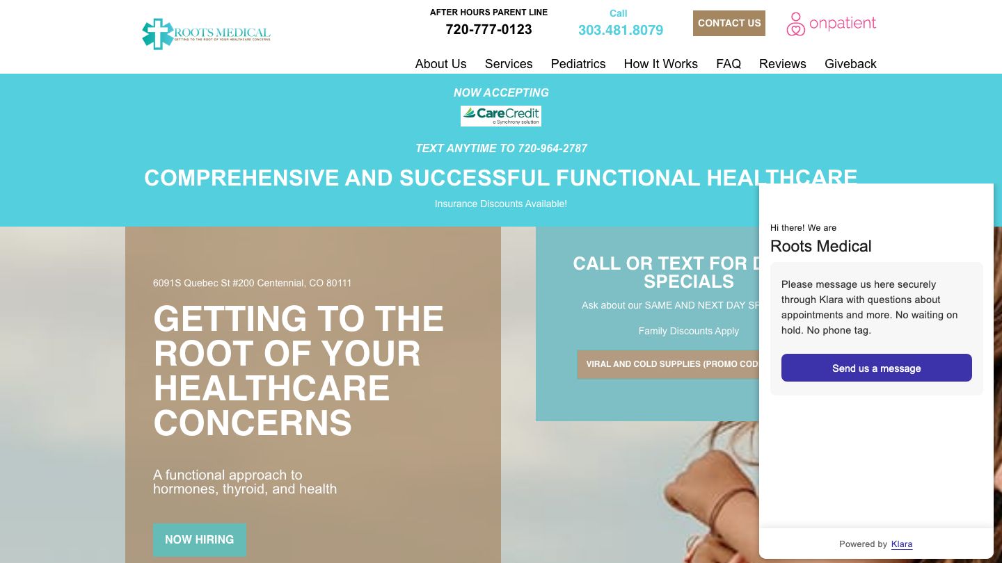 Roots Medical-Functional Healthcare For All Ages-Ask About Insurance Coverage