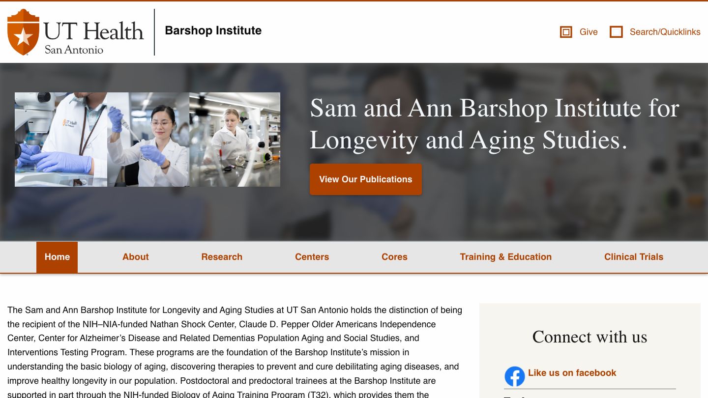 Sam and Ann Barshop Institute for Longevity and Aging Studies