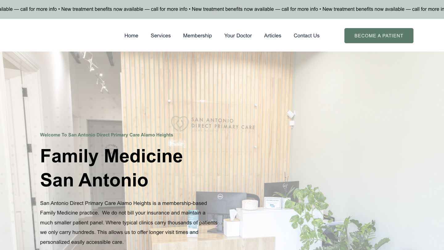 San Antonio Direct Primary Care Alamo Heights - Dr. Manuel Vogt