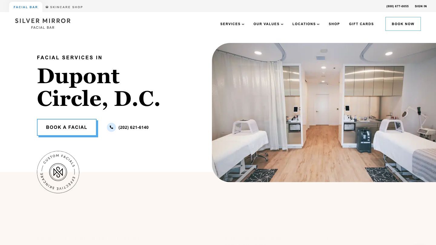 Silver Mirror Facial Bar - Dupont Circle