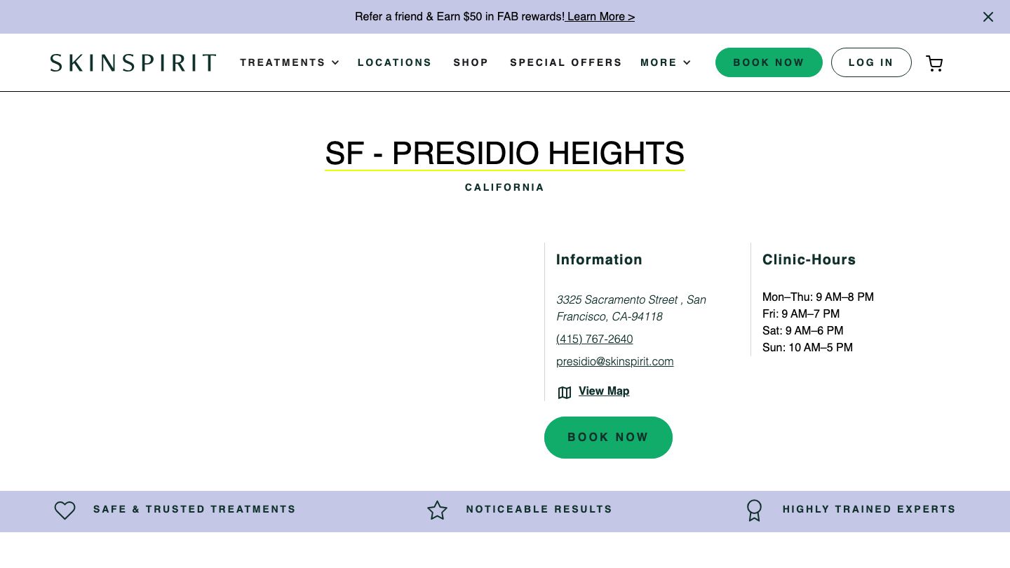SkinSpirit Presidio Heights