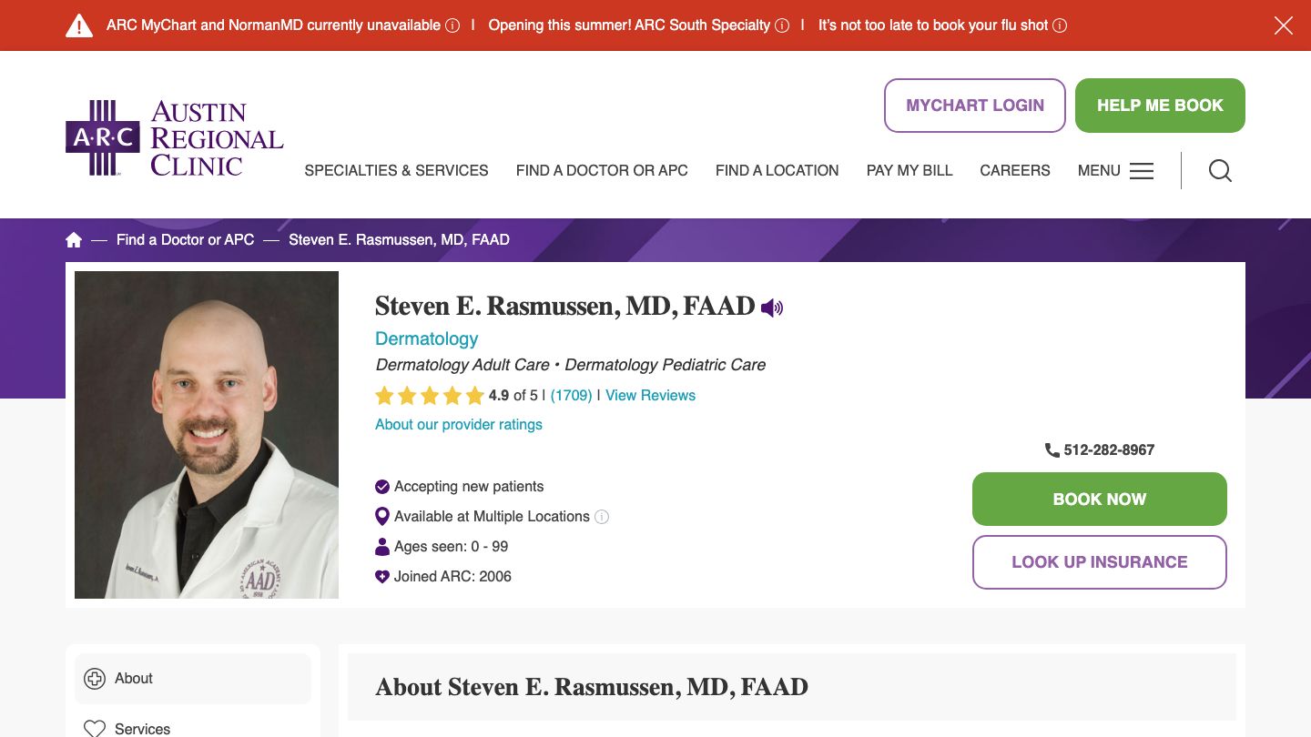 Steven E. Rasmussen, MD, FAAD / ARC Dermatology & ARC Medical Aesthetics