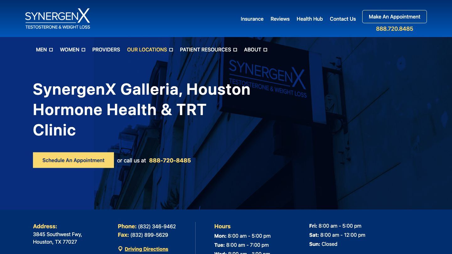 SynergenX Galleria | Hormone Health & TRT Clinic