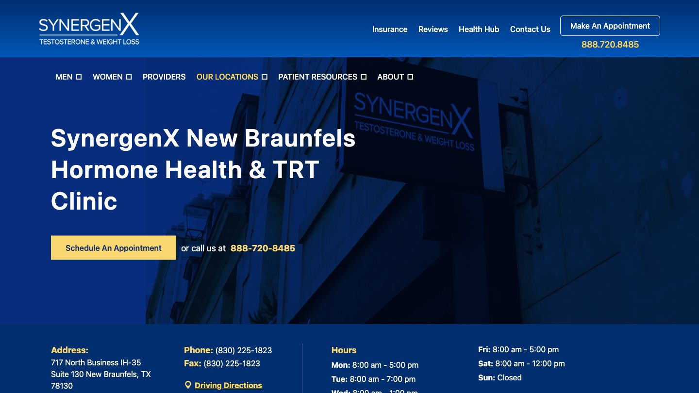 SynergenX New Braunfels | Hormone Health & TRT Clinic