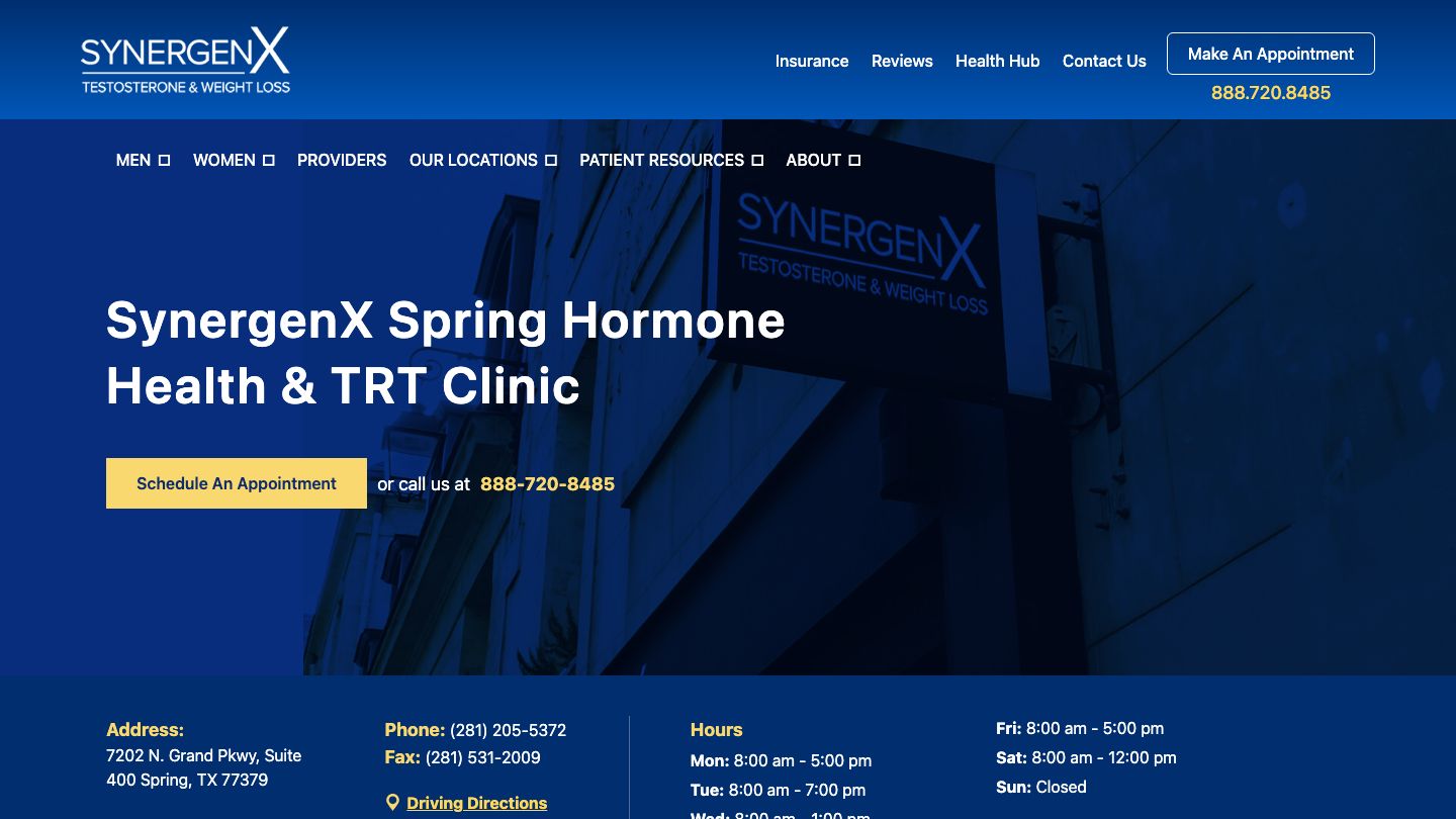 SynergenX Spring | Hormone Health & TRT Clinic