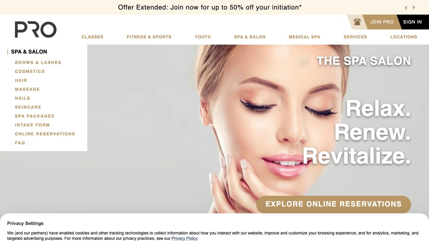 The Spa and Salon at PRO Club