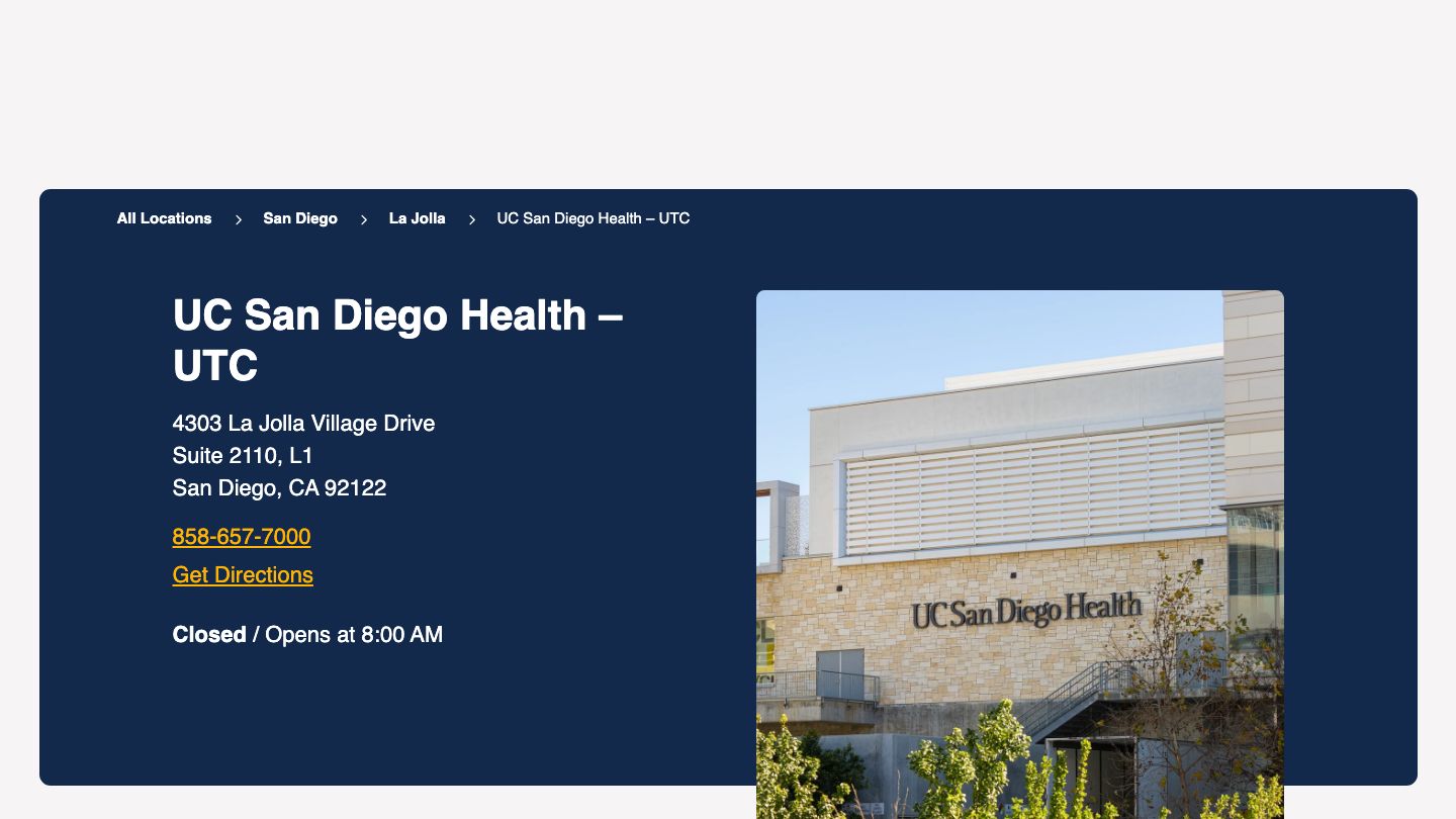 UC San Diego Health – UTC