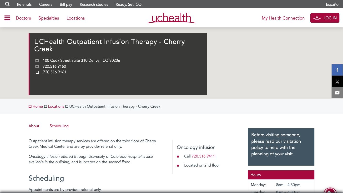 UCHealth Outpatient Infusion Therapy - Cherry Creek