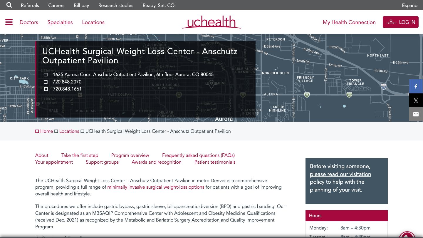 UCHealth Surgical Weight Loss Center - Anschutz Outpatient Pavilion