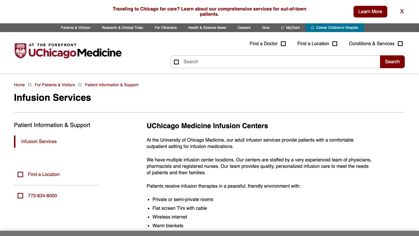 UChicago Medicine Infusion Center - Duchossois Center for Advanced Medicine