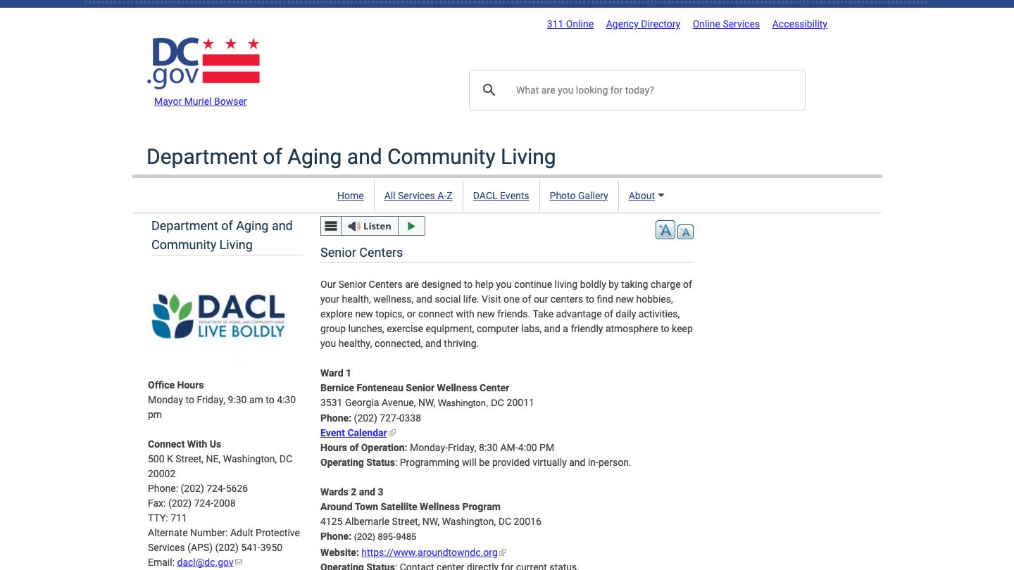 Washington Seniors Wellness Center