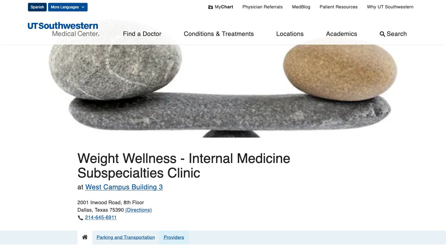 Weight Wellness Program - UT Southwestern Internal Medicine Subspecialties Clinic