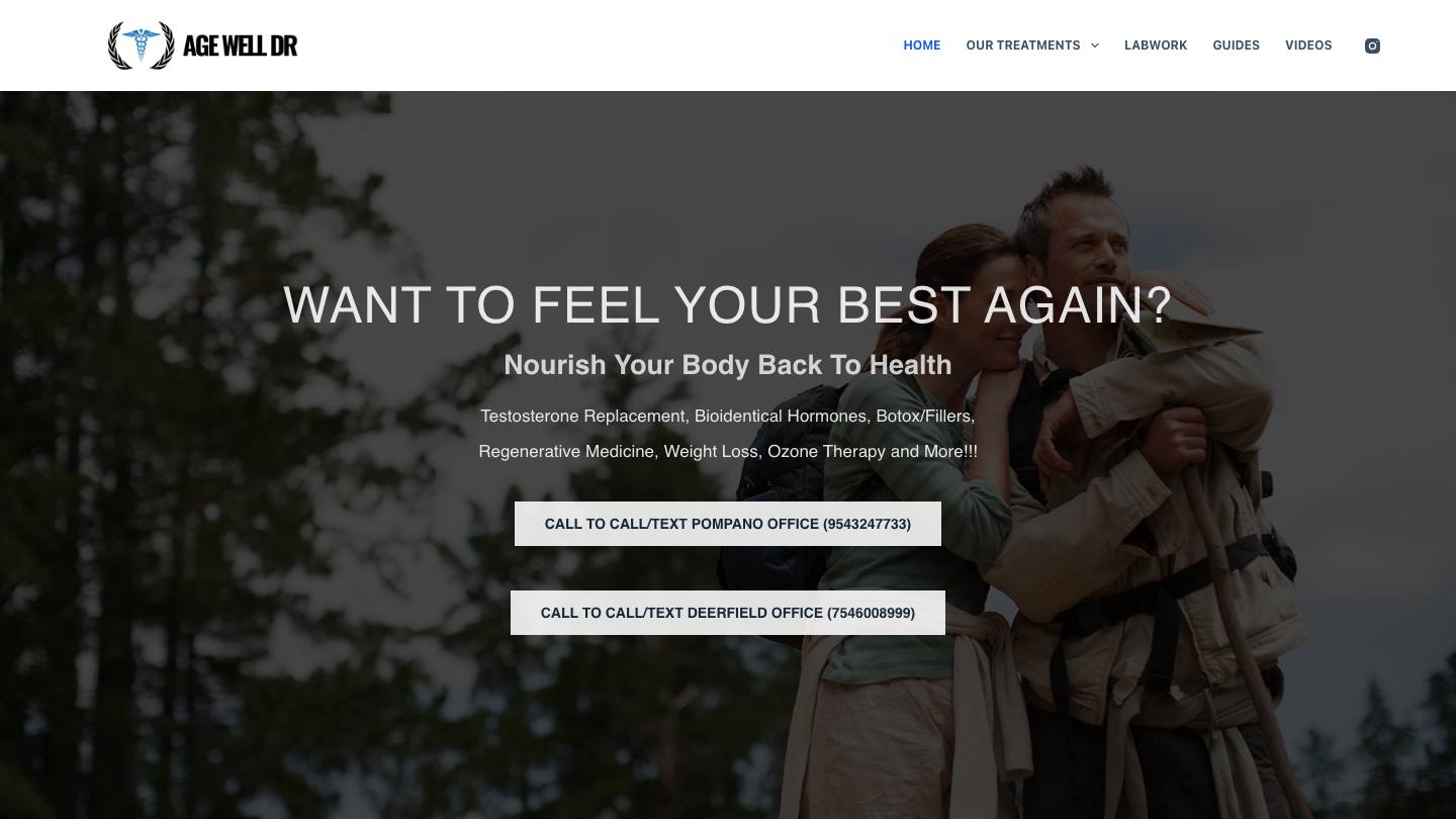 Age Well Dr Pompano (Affordable Testosterone, Suboxone, Ketamine, Semaglutide, Tirzepatide, Lab Work, Stem Cells, PRP)