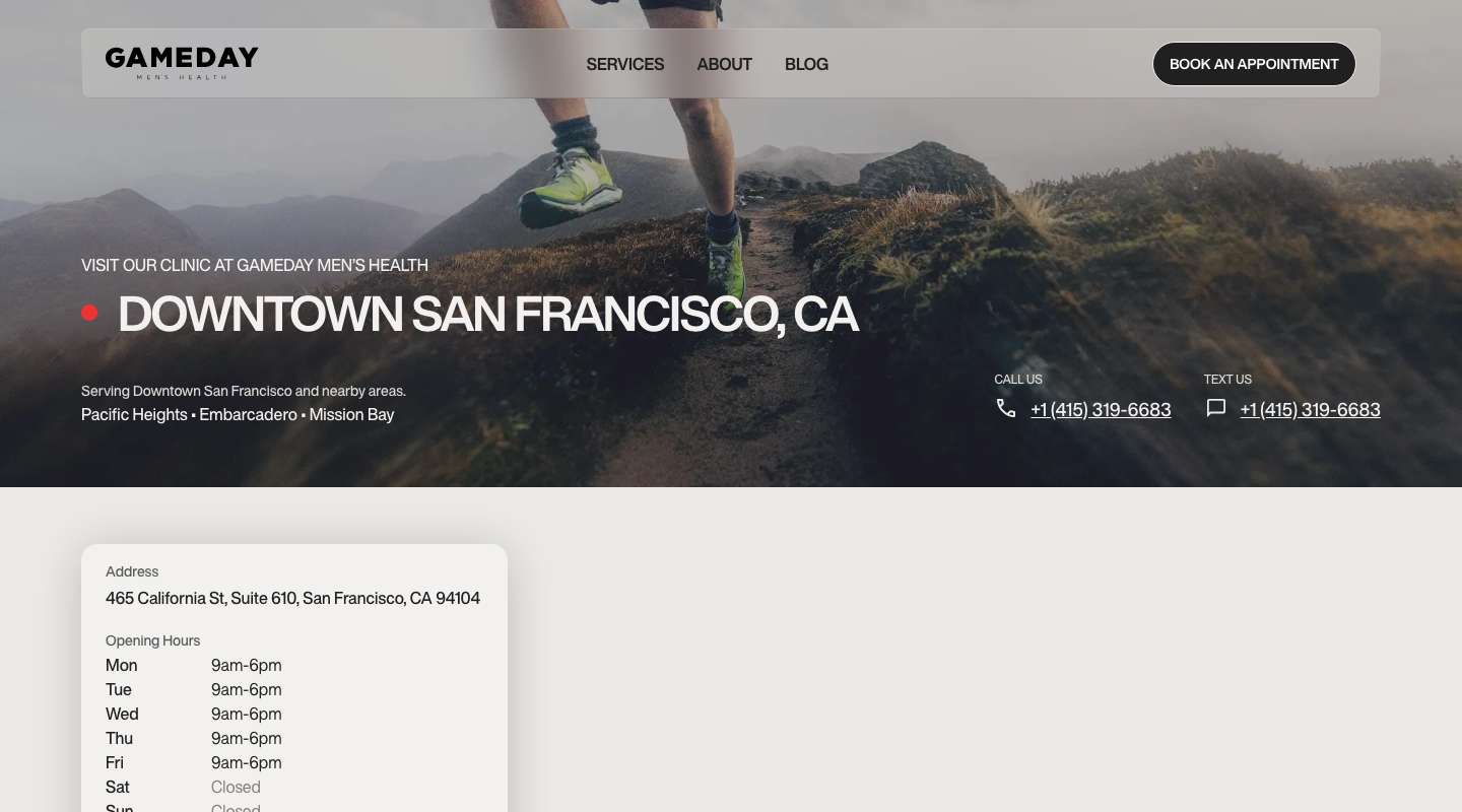 Gameday Men's Health Downtown San Francisco TRT & ED Clinic