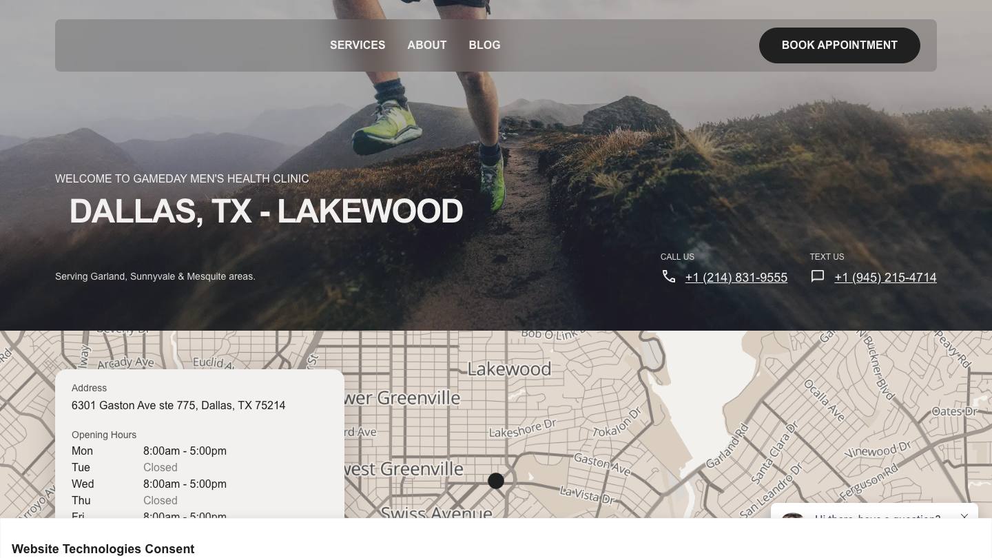 Gameday Men’s Health Dallas, TX - Lakewood - TRT, ED, Weight Loss, and Peptide Clinic